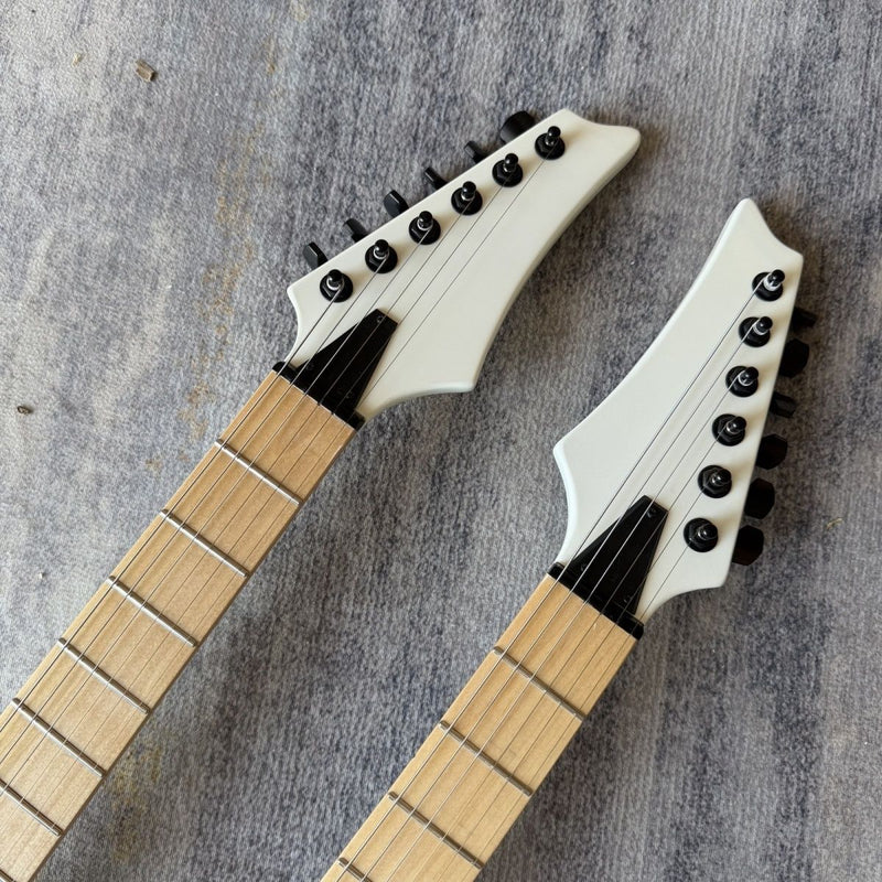 Double Neck 6+6 String Electric Guitar with Gloss White Finish(LRG-104)