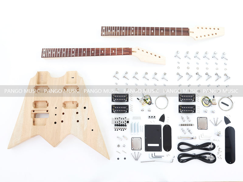 Double Neck Flying V Style Electric Guitar Kit (PYX-203X)