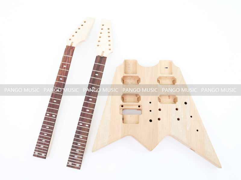 Double Neck Flying V Style Electric Guitar Kit (PYX-203X)
