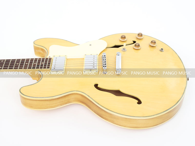 ES-335 Style Semi Hollow Wood Finish Electric Guitar (ZQN0375, Limited Edition, No Logo)