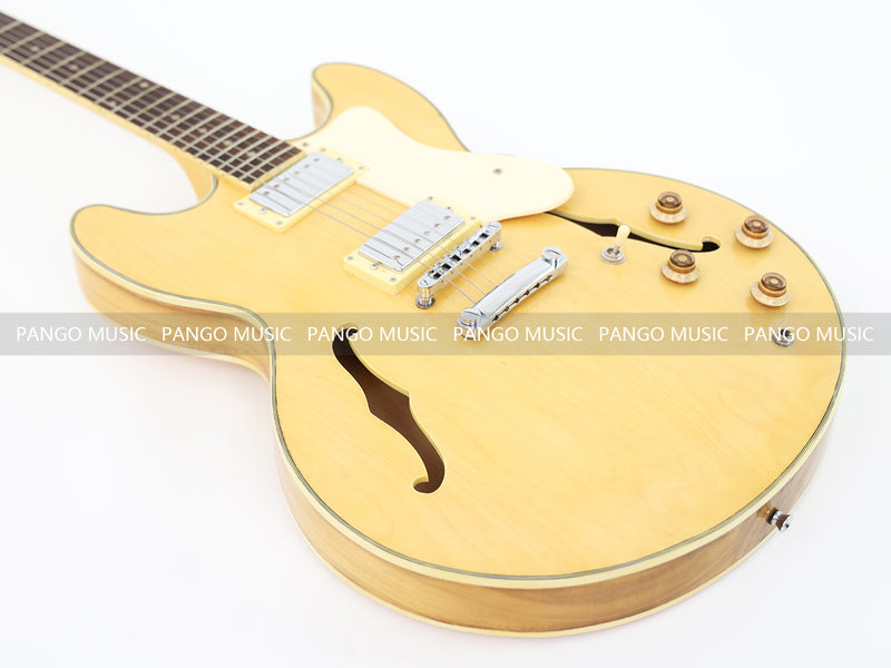 ES-335 Style Semi Hollow Wood Finish Electric Guitar (ZQN0375, Limited Edition, No Logo)