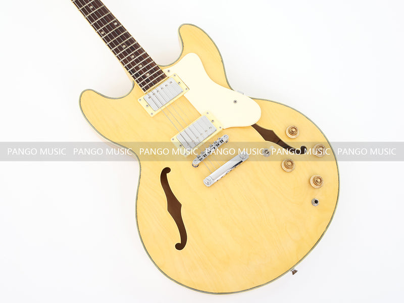 ES-335 Style Semi Hollow Wood Finish Electric Guitar (ZQN0375, Limited Edition, No Logo)