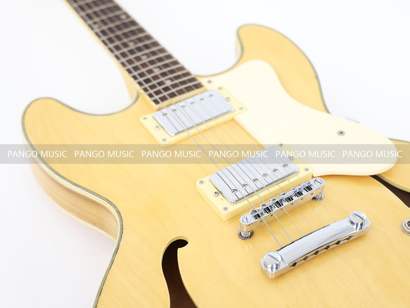 ES-335 Style Semi Hollow Wood Finish Electric Guitar (ZQN0375, Limited Edition, No Logo)