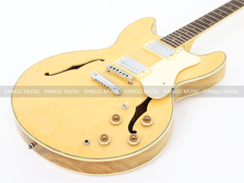 ES-335 Style Semi Hollow Wood Finish Electric Guitar (ZQN0375, Limited Edition, No Logo)