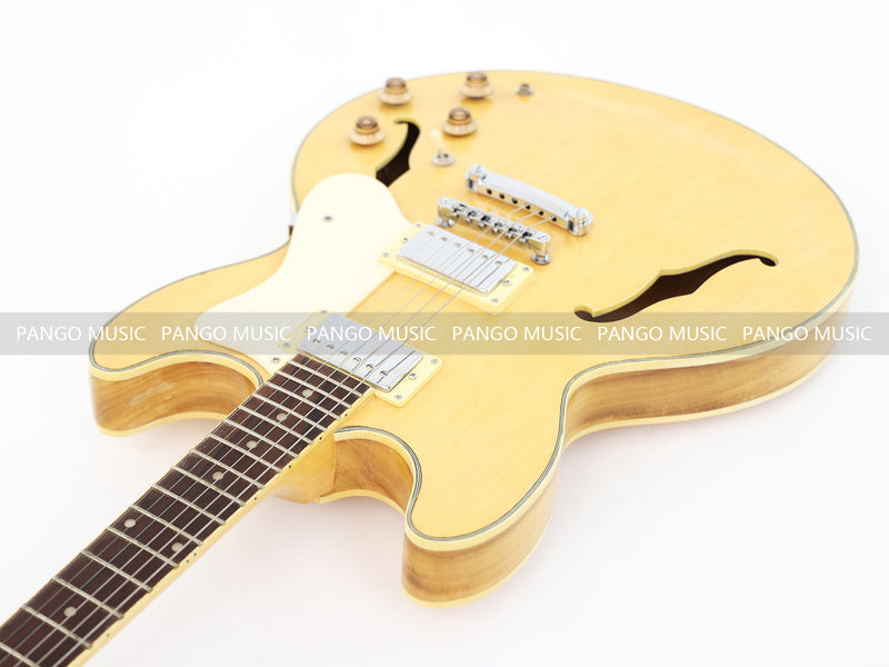 ES-335 Style Semi Hollow Wood Finish Electric Guitar (ZQN0375, Limited Edition, No Logo)