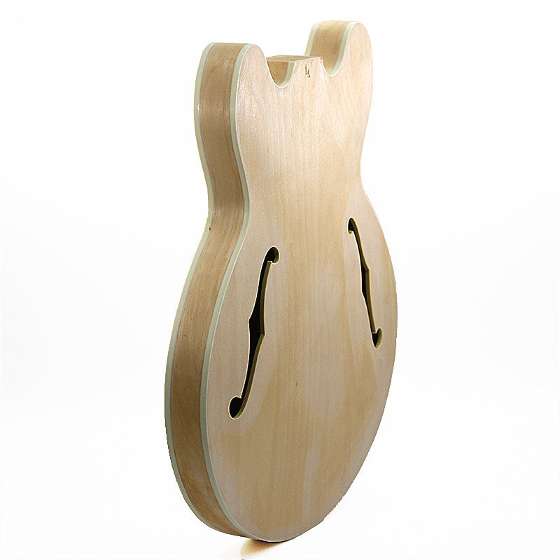ES-335 Style Dot Semi-Hollow Jazz Guitar Body, Unfinished Wood Blank (HY-001)