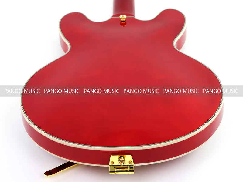 ES-355 Style Semi-Hollow Archtop Gloss Wine Red Electric Guitar (LRG-035X)