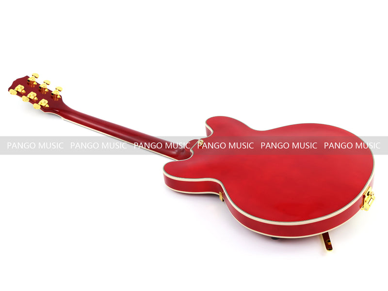ES-355 Style Semi-Hollow Archtop Gloss Wine Red Electric Guitar (LRG-035X)