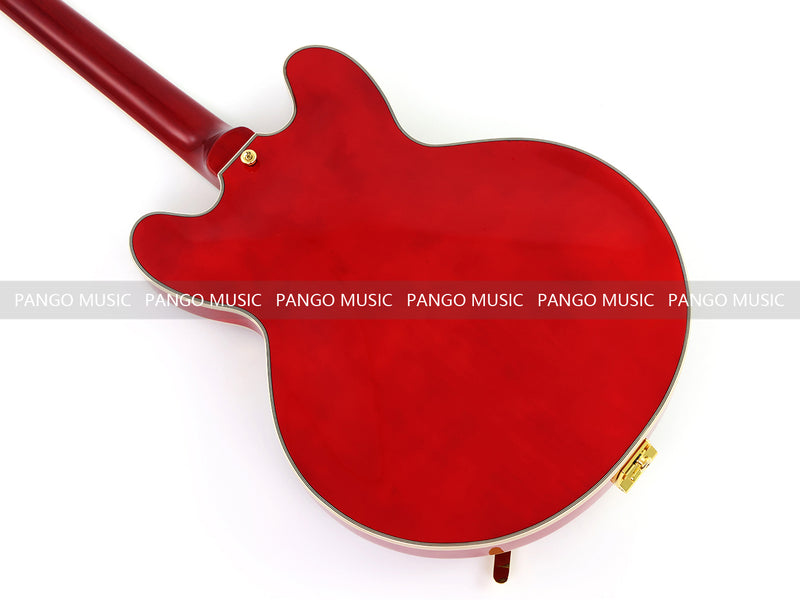 ES-355 Style Semi-Hollow Archtop Gloss Wine Red Electric Guitar (LRG-035X)