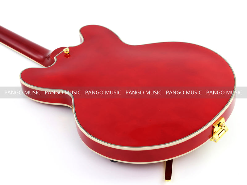 ES-355 Style Semi-Hollow Archtop Gloss Wine Red Electric Guitar (LRG-035X)