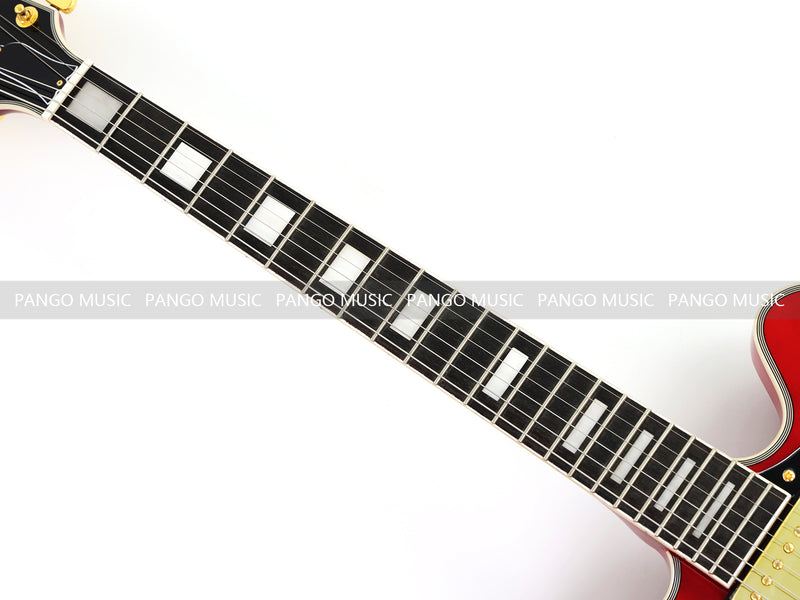 ES-355 Style Semi-Hollow Archtop Gloss Wine Red Electric Guitar (LRG-035X)