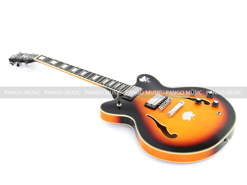 ES-Style Semi-Hollow Body Electric Guitar with Gloss Sunburst Finish (TB-3500)