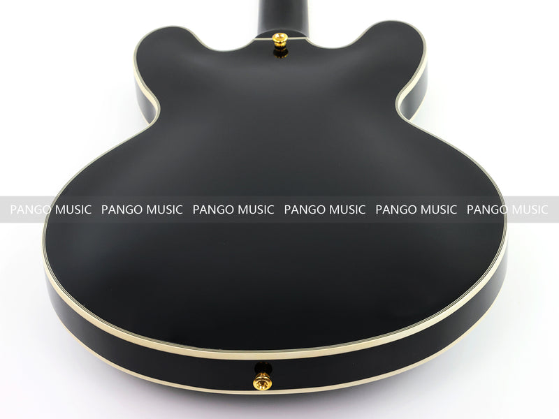 ES335 Style Semi-Hollow Archtop Jazz Electric Guitar with Gloss Black Finish(LRG-075X)