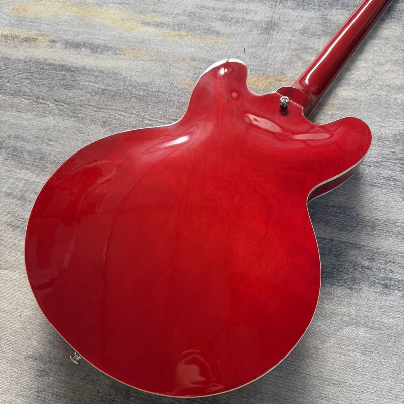 ES335 Style Semi-Hollow Electric Guitar with Gloss Cherry Red Finish (LRG-069)