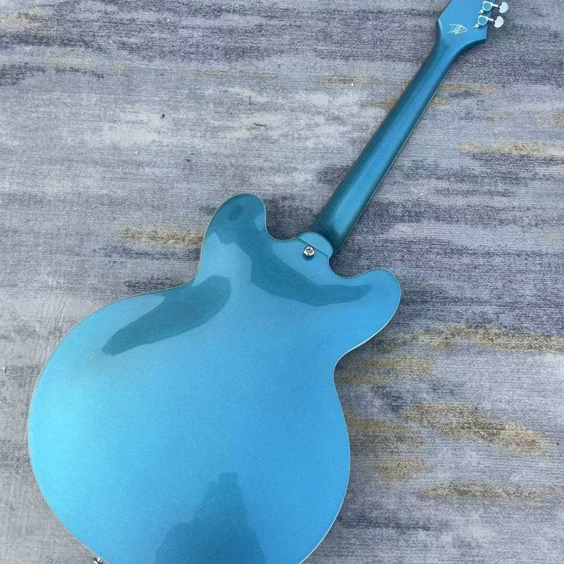 ES335 Style Semi-Hollow Electric Guitar with Gloss Metallic Blue Finish & Diamond Soundholes(LRG-073)