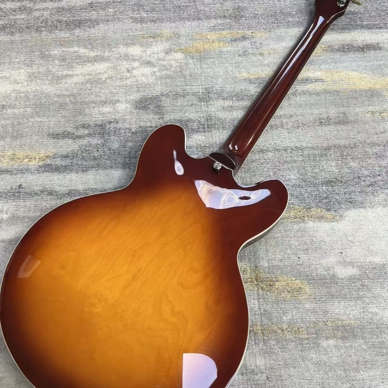 ES335 Style Semi-Hollow Electric Guitar with Gloss Sunburst Finish & F-Holes (LRG-072)