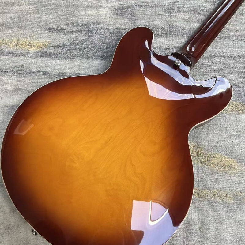 ES335 Style Semi-Hollow Electric Guitar with Gloss Sunburst Finish & F-Holes (LRG-072)