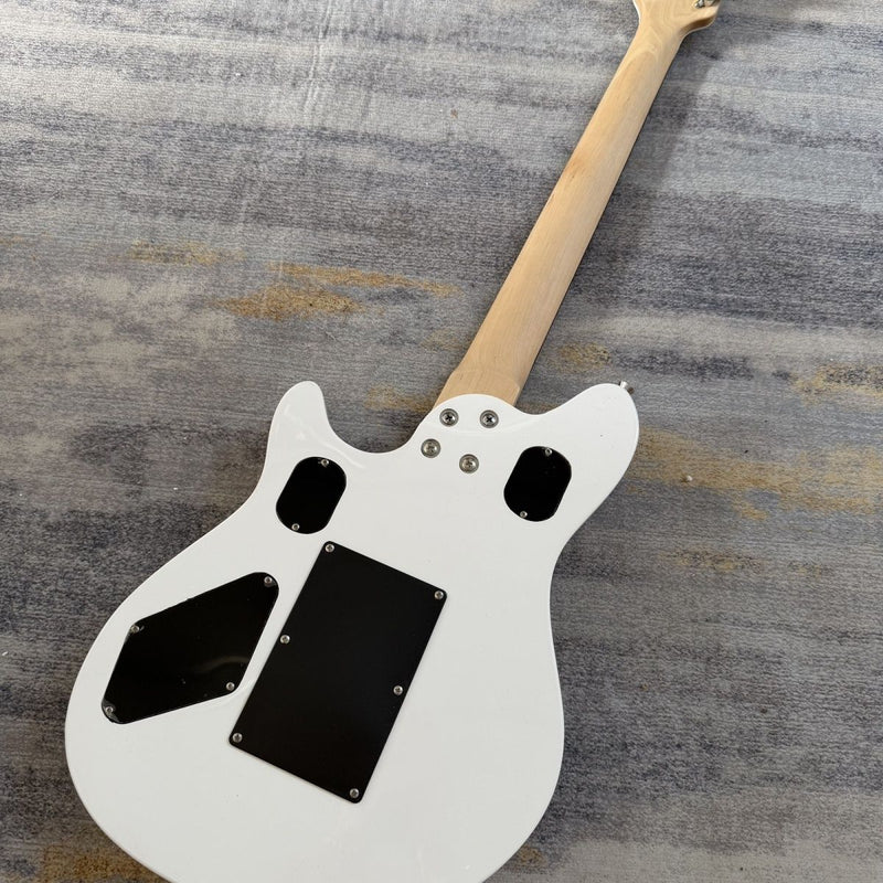 EVH Style Gloss White Electric Guitar with Floyd Rose Style Double Locking Tremolo (LRG-080)