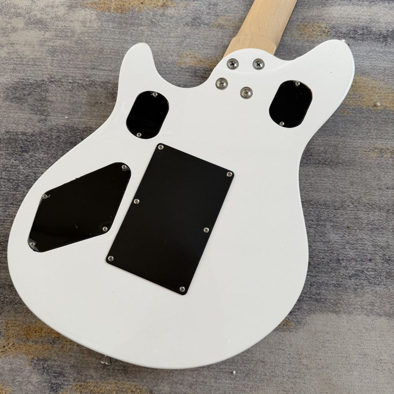 EVH Style Gloss White Electric Guitar with Floyd Rose Style Double Locking Tremolo (LRG-080)