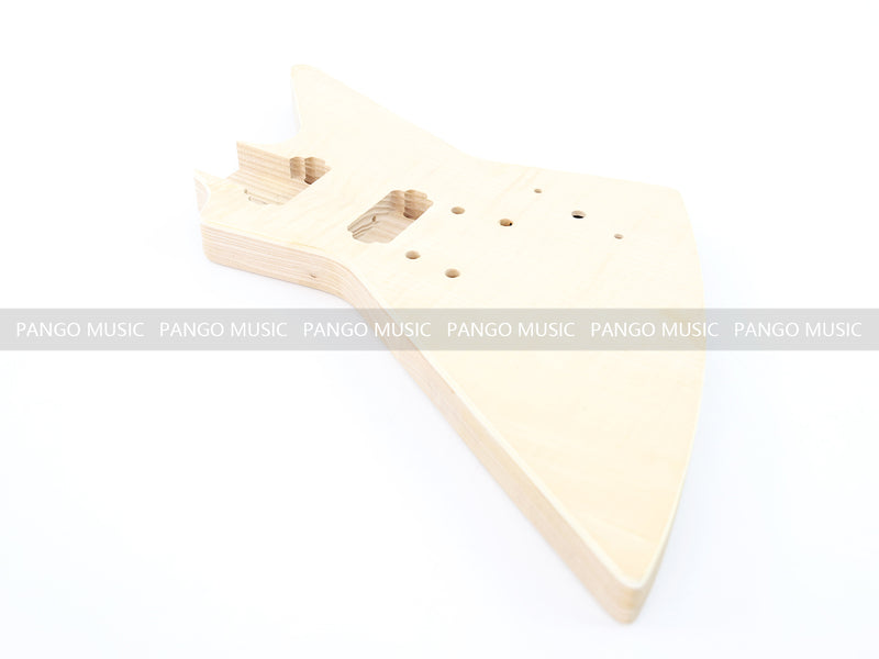 Explorer Style Ash Wood DIY Electric Guitar Kit with Flamed Maple Top (LRF-023, Limited Edition)