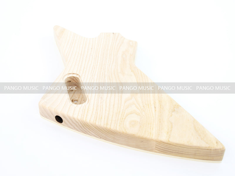 Explorer Style Ash Wood DIY Electric Guitar Kit with Flamed Maple Top (LRF-023, Limited Edition)