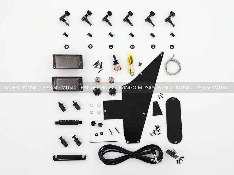 Explorer Style Ash Wood DIY Electric Guitar Kit with Flamed Maple Top (LRF-023, Limited Edition)