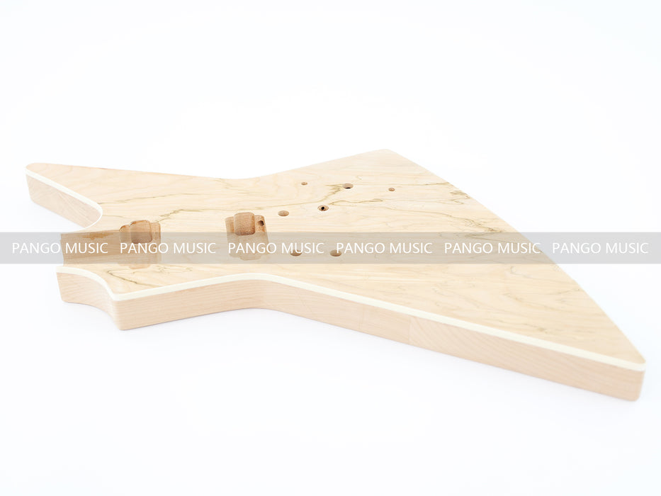 Explorer Style DIY Electric Guitar Kit with Spalted Maple Top (LRF-044, Limited Edition)