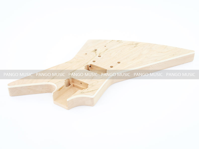 Explorer Style DIY Electric Guitar Kit with Spalted Maple Top (LRF-044, Limited Edition)