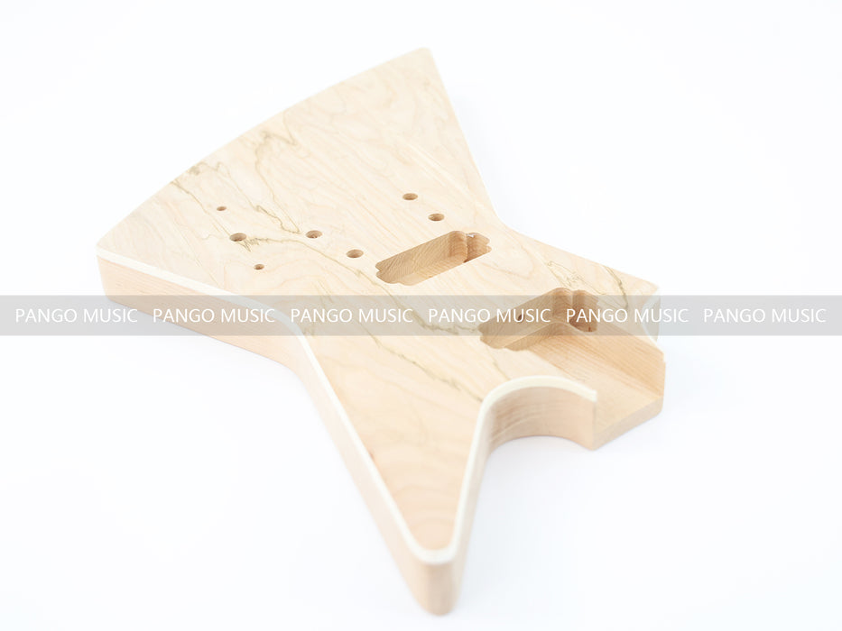Explorer Style DIY Electric Guitar Kit with Spalted Maple Top (LRF-044, Limited Edition)