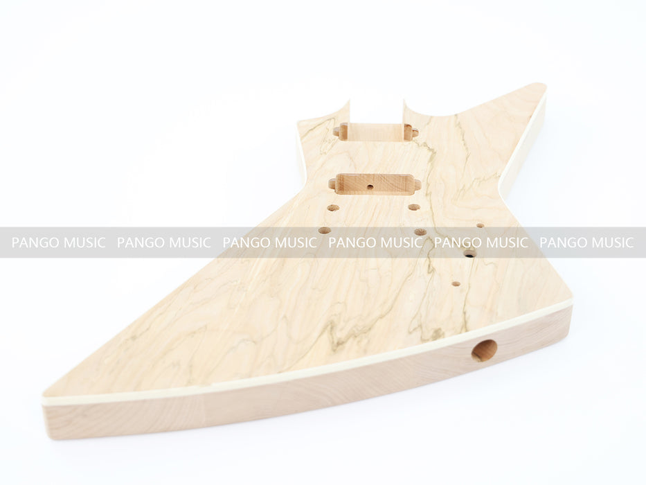 Explorer Style DIY Electric Guitar Kit with Spalted Maple Top (LRF-044, Limited Edition)