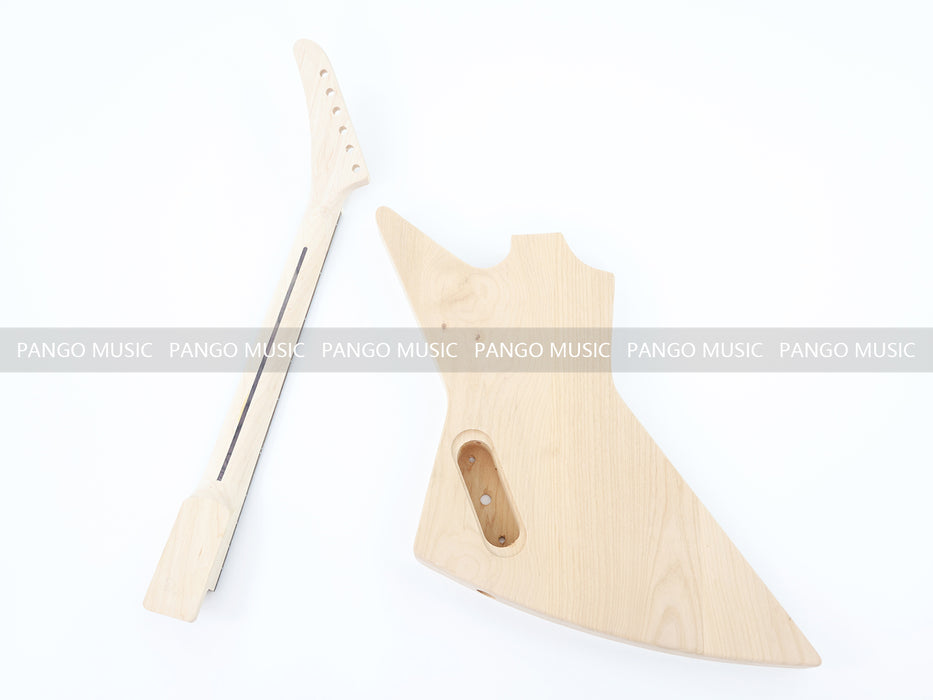 Explorer Style DIY Electric Guitar Kit with Spalted Maple Top (LRF-044, Limited Edition)
