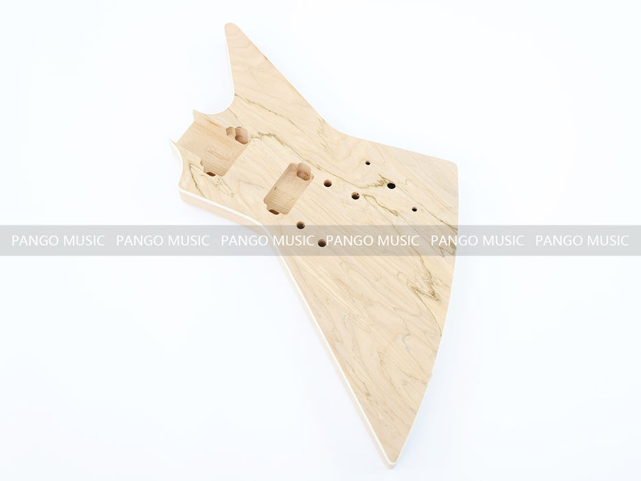 Explorer Style DIY Electric Guitar Kit with Spalted Maple Top (LRF-044, Limited Edition)