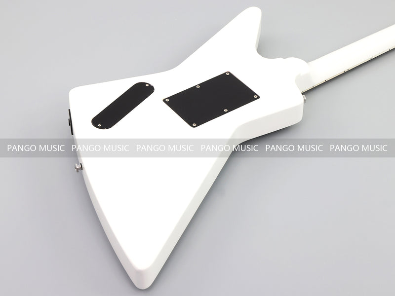 Explorer Style Electric Guitar with Gloss White Finish & Floyd Rose Style Double Locking Tremolo (LRG-063X)