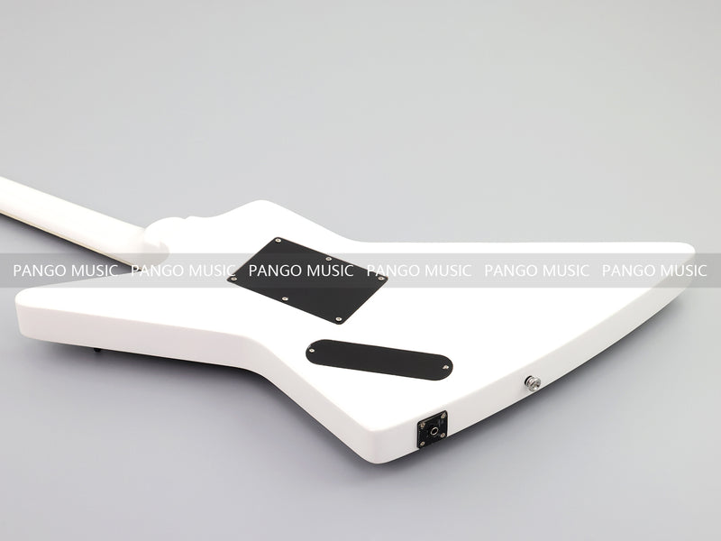 Explorer Style Electric Guitar with Gloss White Finish & Floyd Rose Style Double Locking Tremolo (LRG-063X)
