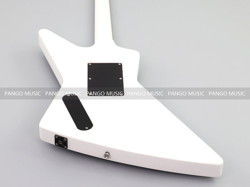 Explorer Style Electric Guitar with Gloss White Finish & Floyd Rose Style Double Locking Tremolo (LRG-063X)