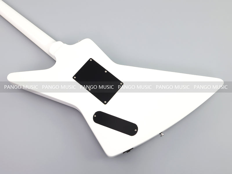 Explorer Style Electric Guitar with Gloss White Finish & Floyd Rose Style Double Locking Tremolo (LRG-063X)