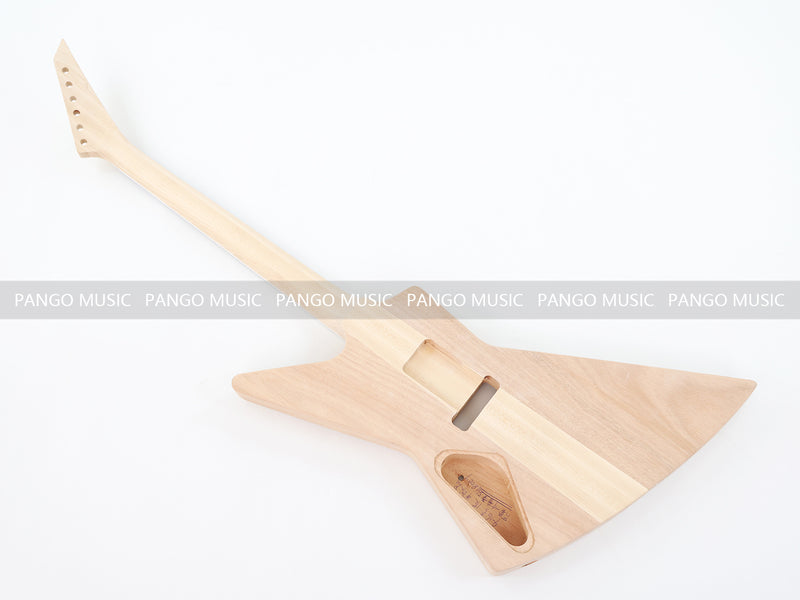 Explorer Style Neck Through DIY Electric Guitar Kit with Quilted Maple Top (18009, Limited Edition)