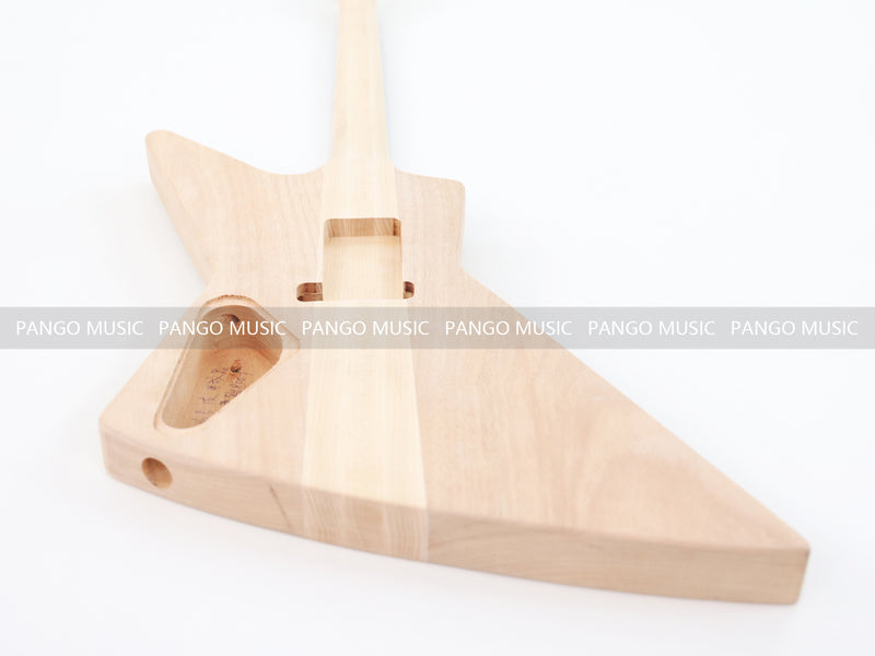 Explorer Style Neck Through DIY Electric Guitar Kit with Quilted Maple Top (18009, Limited Edition)