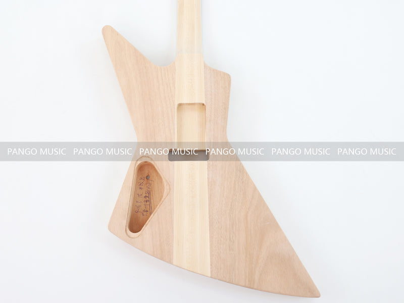 Explorer Style Neck Through DIY Electric Guitar Kit with Quilted Maple Top (18009, Limited Edition)