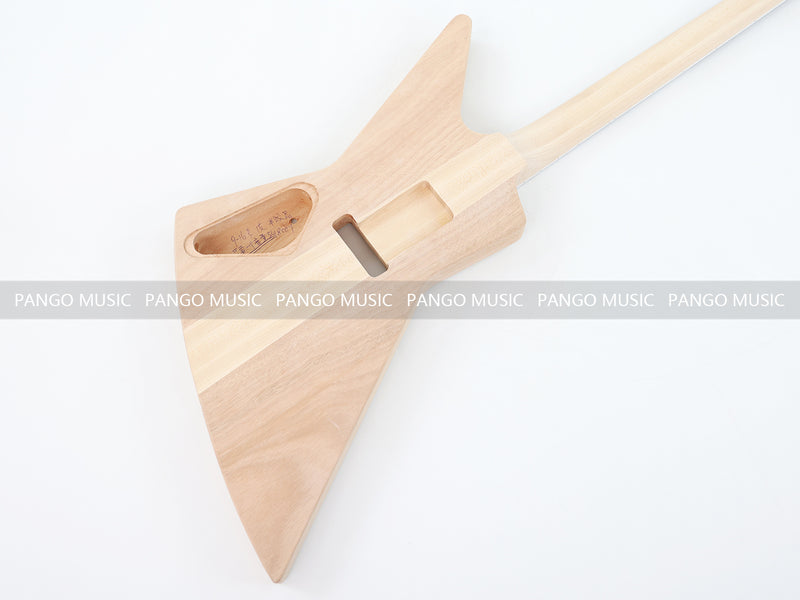 Explorer Style Neck Through DIY Electric Guitar Kit with Quilted Maple Top (18009, Limited Edition)