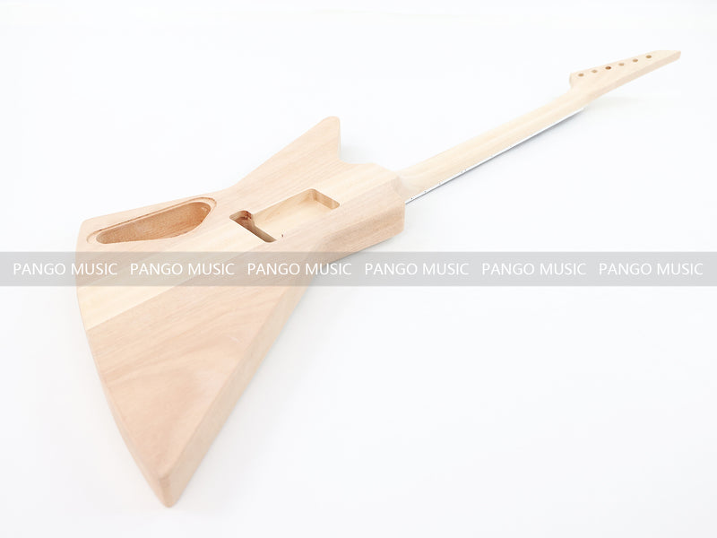 Explorer Style Neck Through DIY Electric Guitar Kit with Quilted Maple Top (18009, Limited Edition)