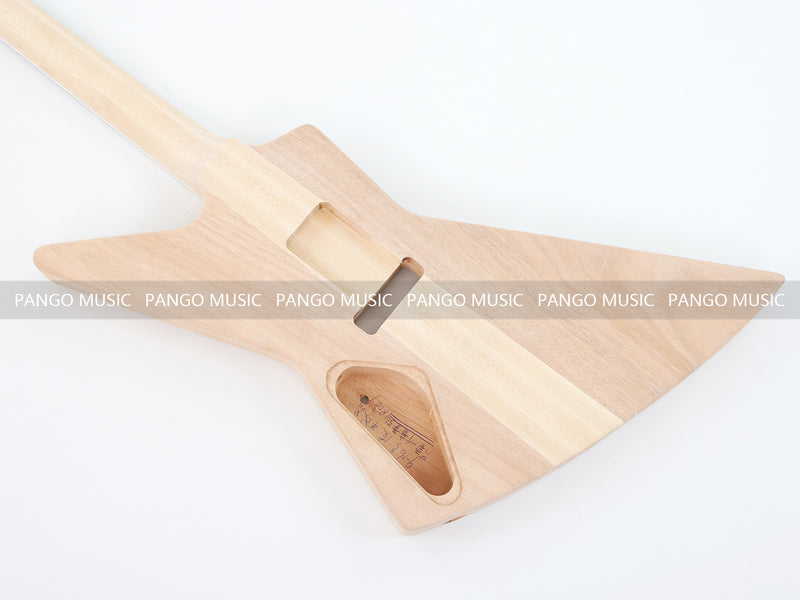 Explorer Style Neck Through DIY Electric Guitar Kit with Quilted Maple Top (18009, Limited Edition)