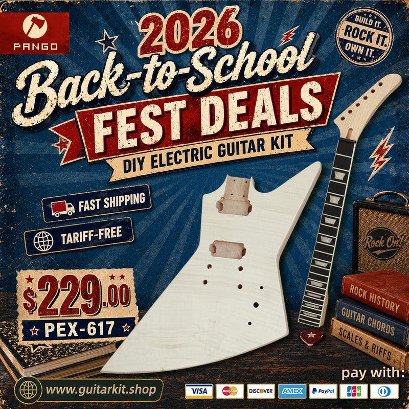 Explorer Style DIY Electric Guitar Kit (PEX-617F, Fast Shipping, Tariff-free)
