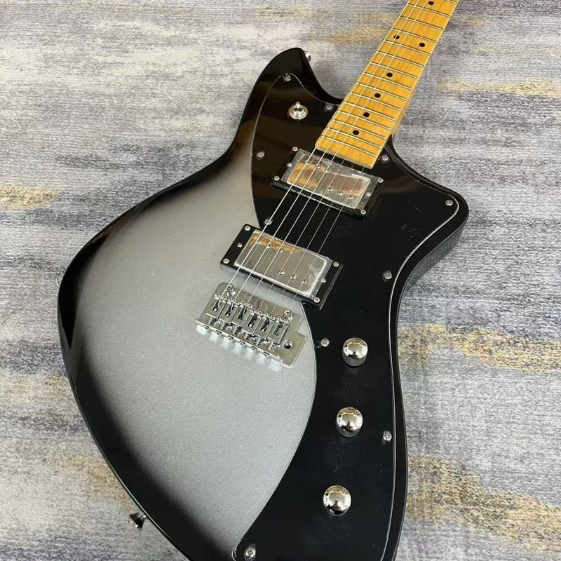 Fen Offset Style Electric Guitar with Gloss Silver Burst Finish (LRG-092)