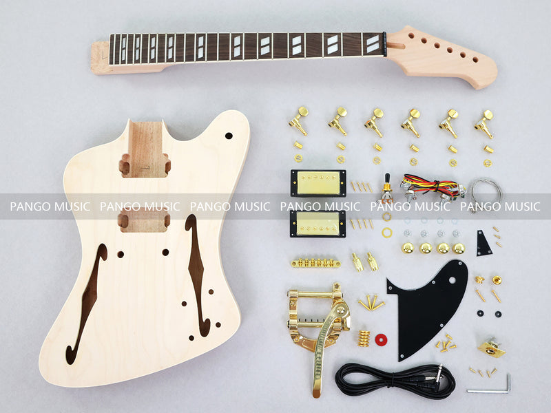 Firebird Style Semi Hollow Body DIY Electric Guitar Kit with Gold Hardware (PFB-190X)