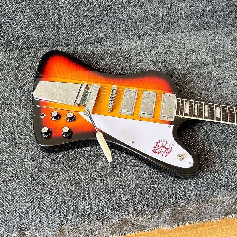 Firebird Style Electric Guitar with Flamed Maple Top (GKS-003)