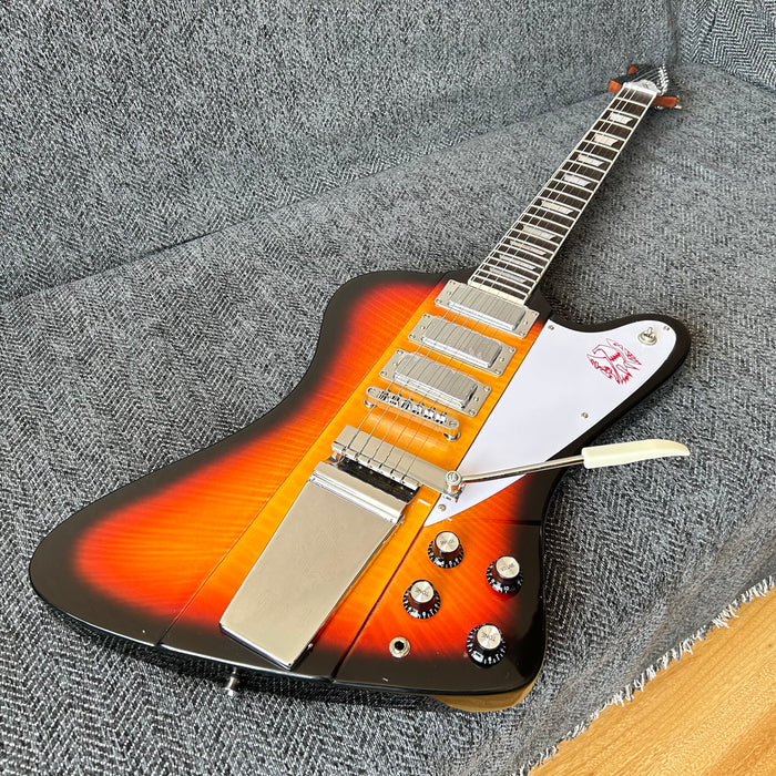 Firebird Style Electric Guitar with Flamed Maple Top (GKS-003)