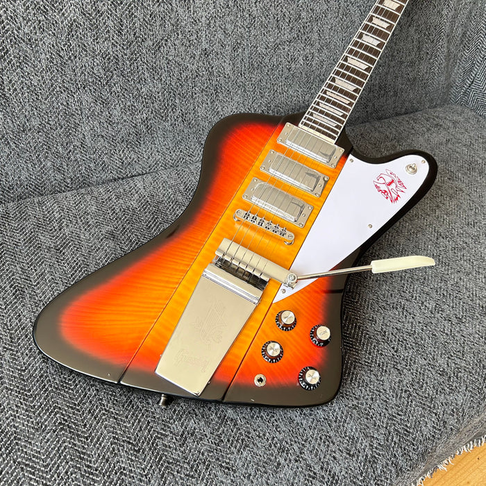 Firebird Style Electric Guitar with Flamed Maple Top (GKS-003)