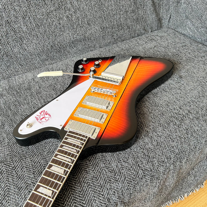 Firebird Style Electric Guitar with Flamed Maple Top (GKS-003)