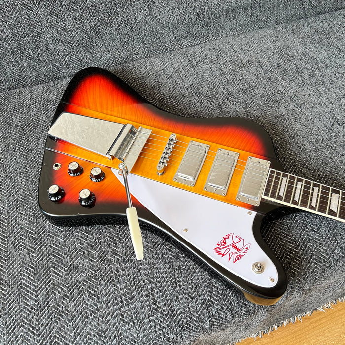 Firebird Style Electric Guitar with Flamed Maple Top (GKS-003)